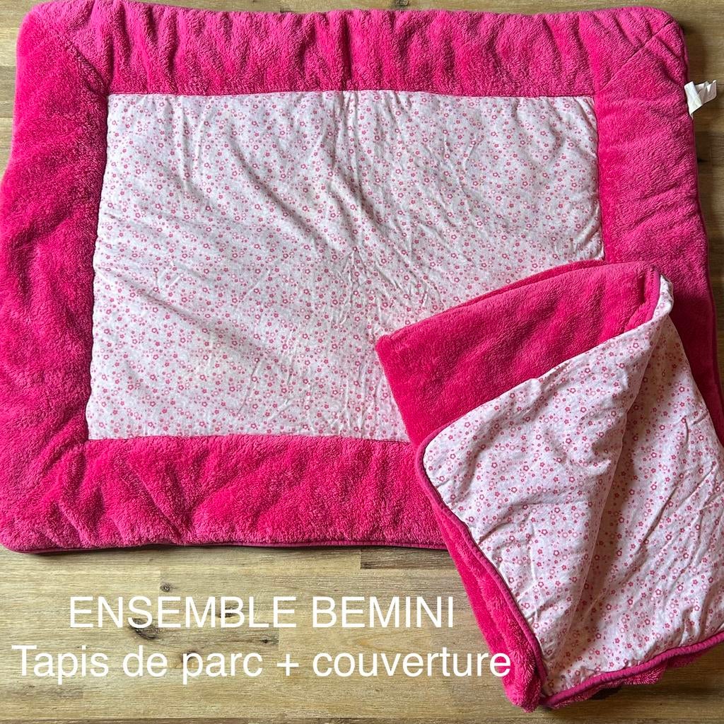 Ensemble Tapis de parc + couverture, Enfants & Bébés, Parcs, Enlèvement ou Envoi, Comme neuf, Rectangulaire, Tapis de parc