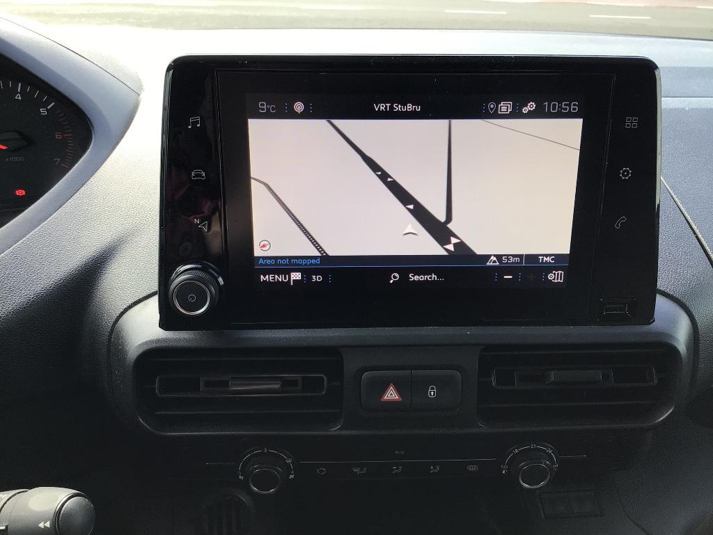 peugeot partner 100pk 2022 41000km 3plaatsen full/option, Stof, 4 cilinders, Bedrijf, Zilver of Grijs