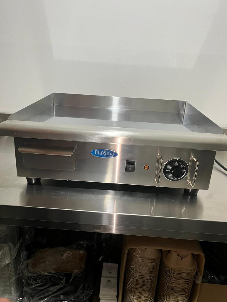 Grillplaat - Glad Chroom - 55 cm - incl. Opvangbak, Elektronische apparatuur, Ophalen, Zo goed als nieuw, Tafelgrill