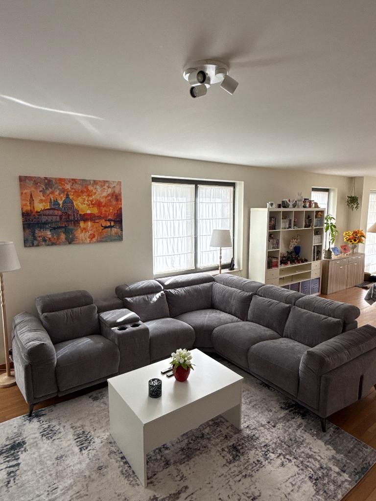 Siège confortable gris avec fauteuil inclinable, Enlèvement, Comme neuf, Tissus