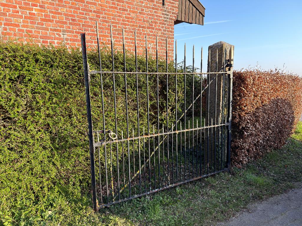 Smeedijzeren poort herenhoeve incl. natuurstenen zuilen, Ophalen, Met poort, Gebruikt, Overige typen