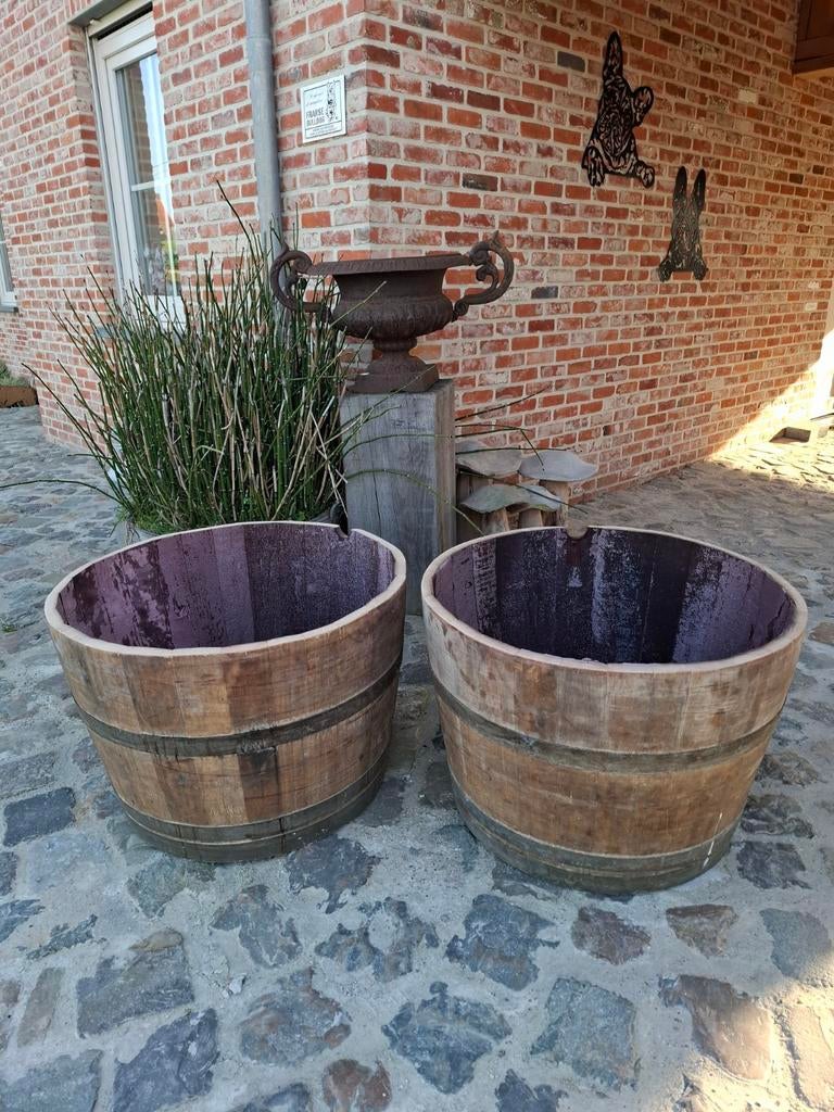 Demi-tonneaux à vin de Bordeaux/Bourgogne en guise de boîte, Enlèvement, Jardin