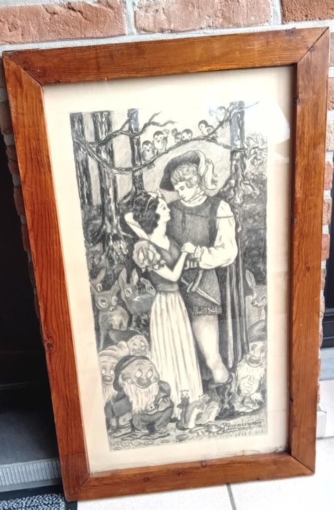 Dessin au crayon Disney 1942, Antiquités & Art, Enlèvement