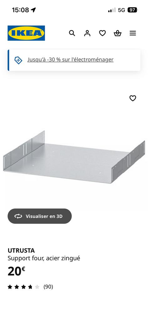 Support four acier zingue, Enlèvement, Comme neuf