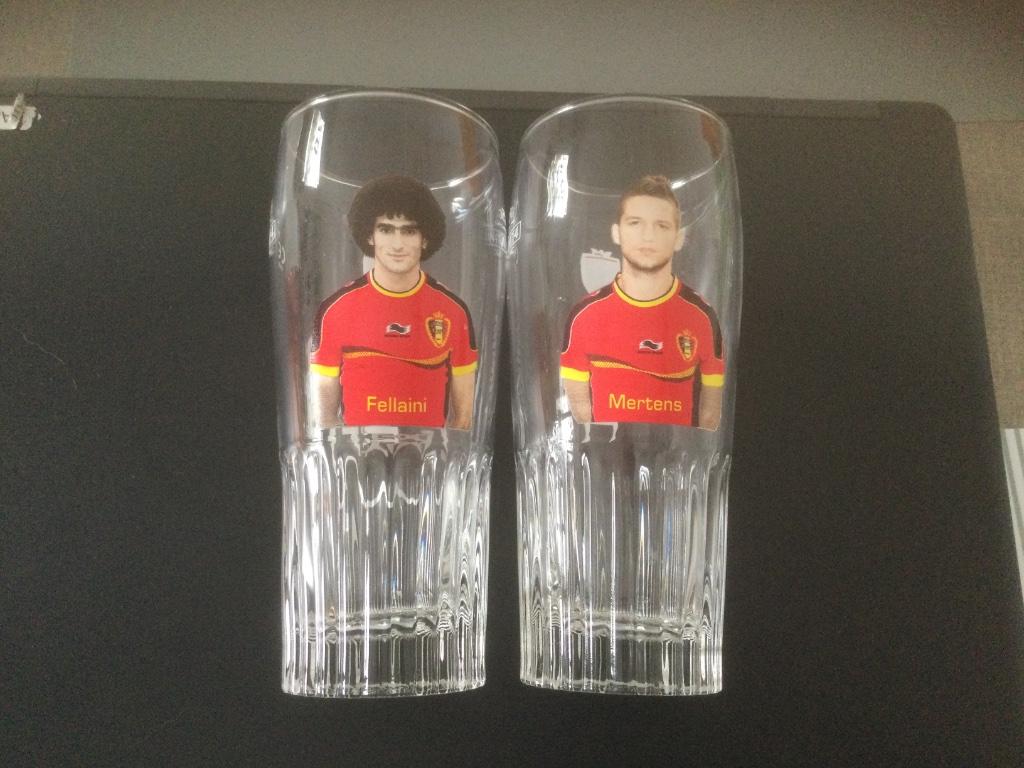 Voetbal bier glas Jupiler Marouane Fellaini, Ophalen of Verzenden, Nieuw, Bierglas