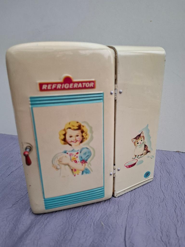 Jouet Ancien Congélateur Tôle peinte Made Japan années 50-60, Collections, Enlèvement ou Envoi, Utilisé