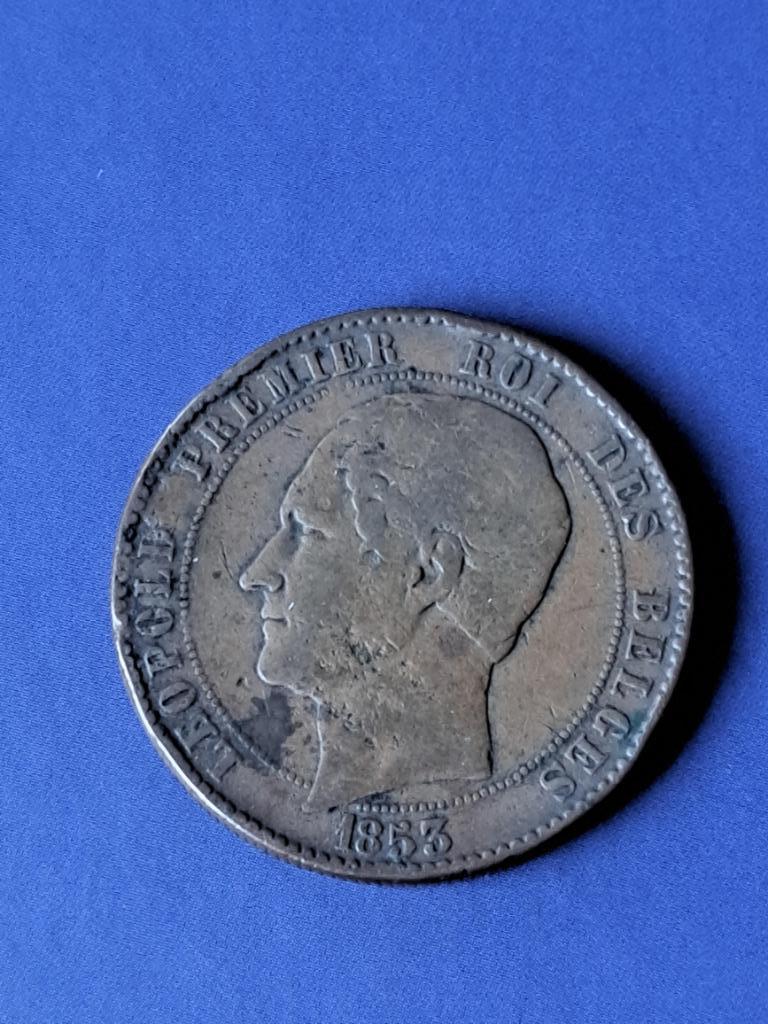 1853 België 10 centimes huwelijk hertog van Brabant, schaars, Postzegels en Munten, Munten | België, Brons, Verzenden, Geboorte of Huwelijk
