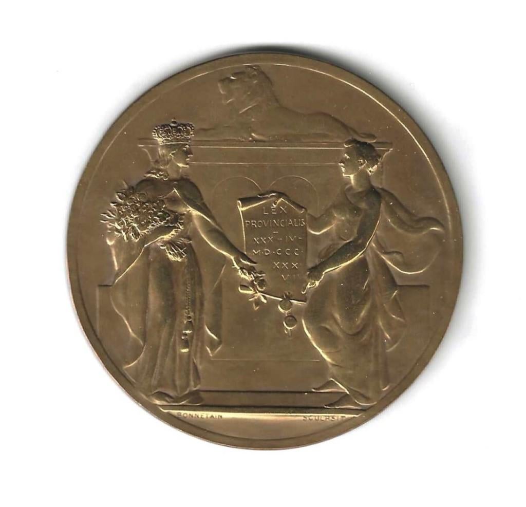 Belgique (medaille), 100th Lex Provincialis 1836-1936., Enlèvement ou Envoi, Bronze