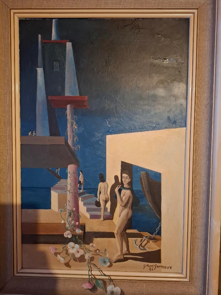 Peinture de Gilbert germaux 1986, Antiquités & Art, Enlèvement