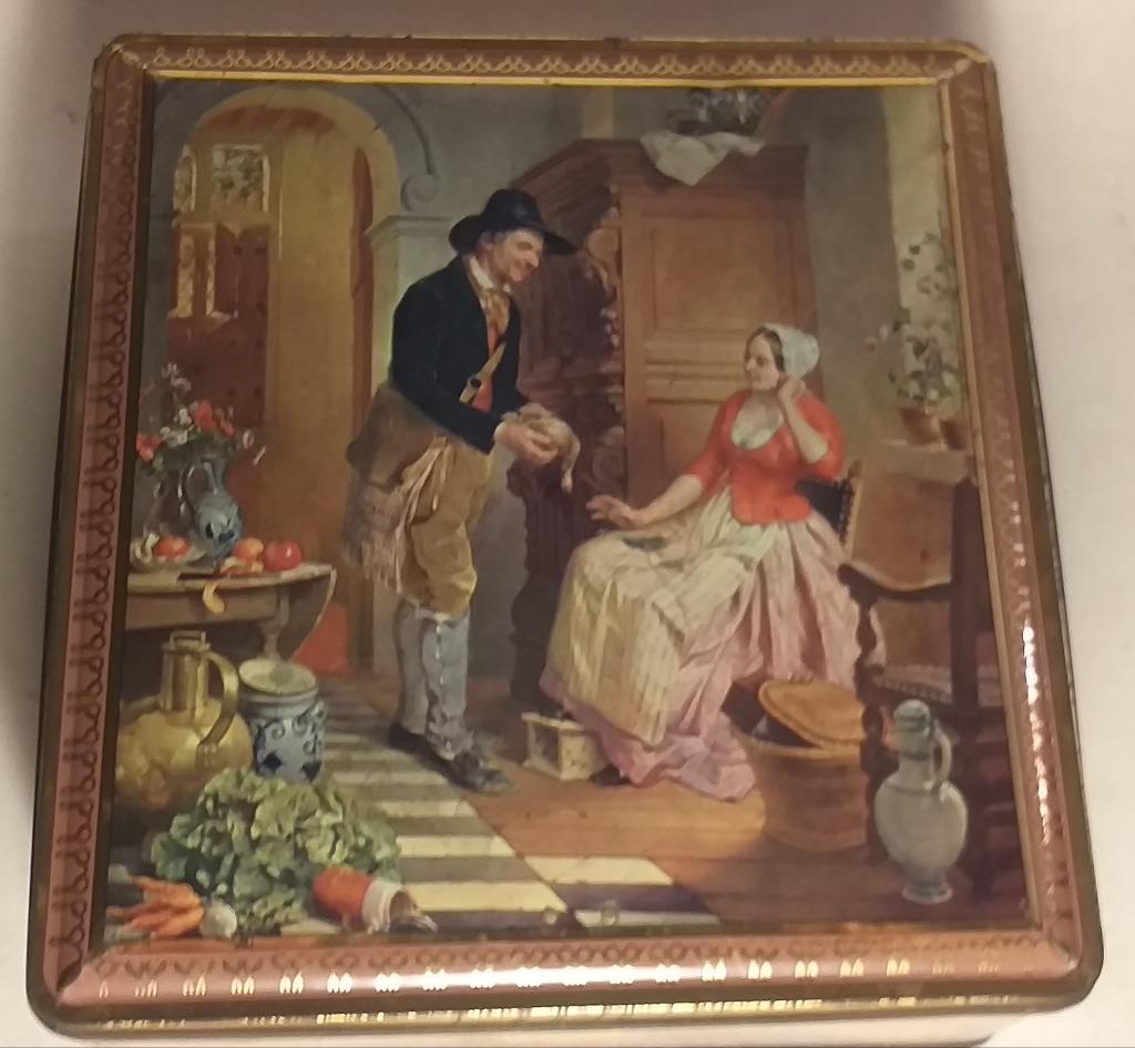 boite étain Demaret, De Noter : Le retour de la chasse, Collections, Boîte en métal, Enlèvement ou Envoi