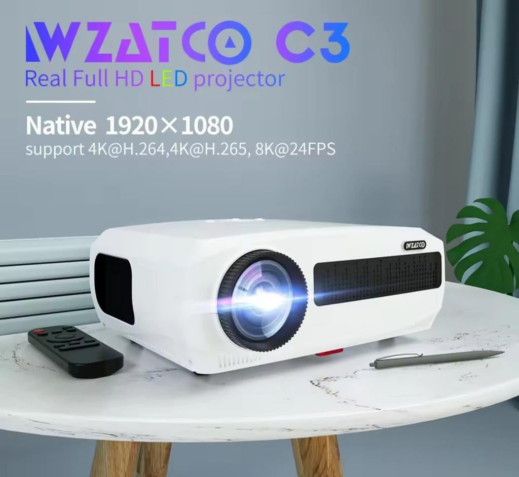 HD LED Projector Wifi Native 1080p 4K Keystone Bluetooth..., Audio, Tv en Foto, Beamers, Ophalen of Verzenden, Zo goed als nieuw