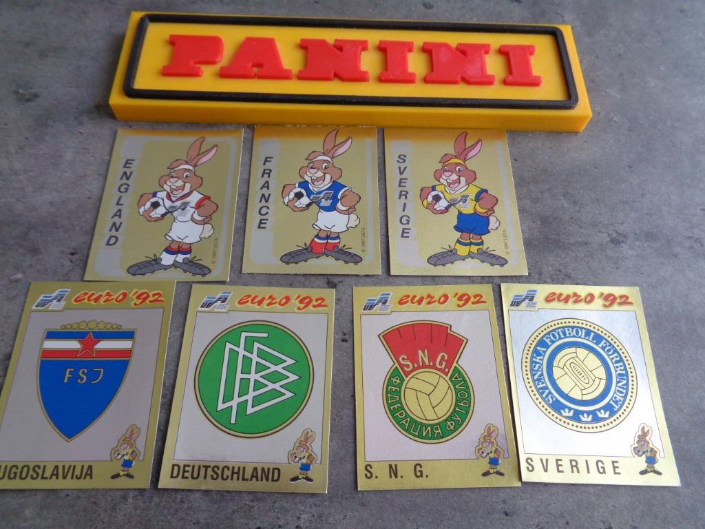 AUTOCOLLANTS DE FOOTBALL PANINI EURO 92 EMBLÈMES CE 7X BADGE, Enlèvement ou Envoi