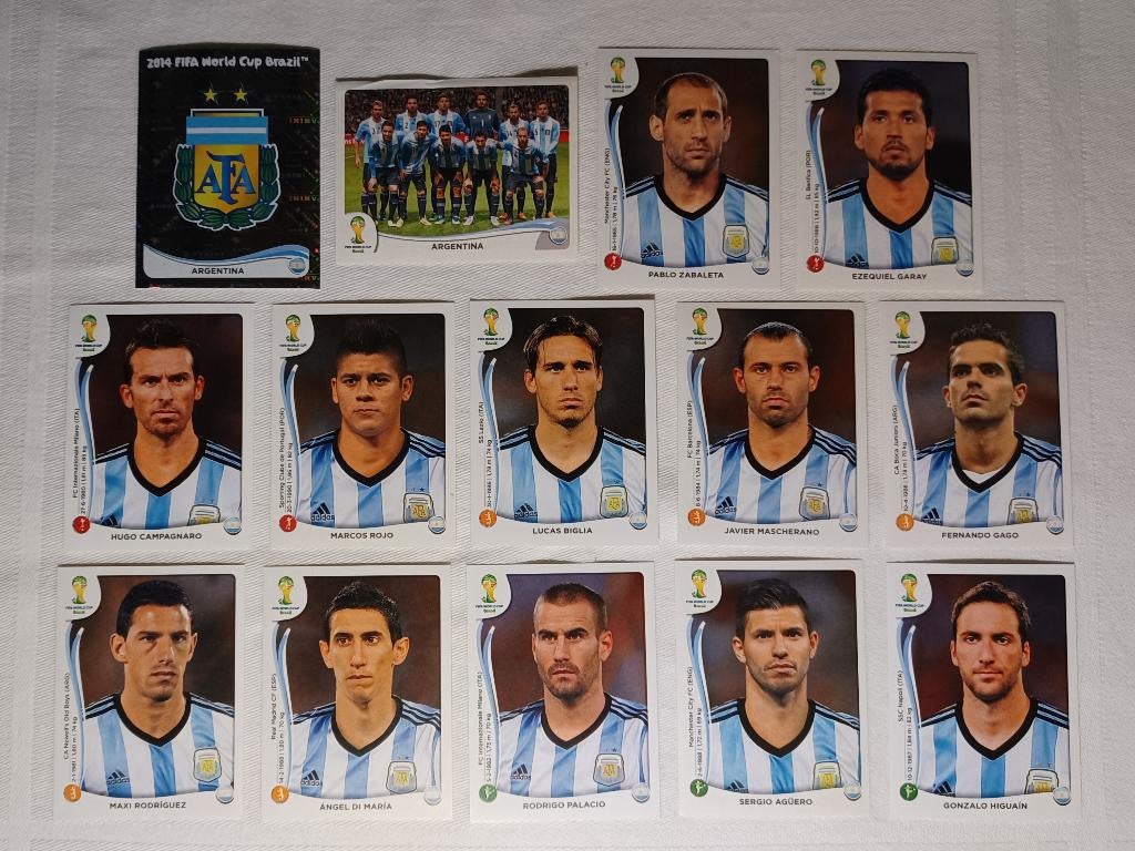Autocollants de la Coupe du monde de l'équipe argentine 2014, Enlèvement ou Envoi, Comme neuf, Plusieurs autocollants