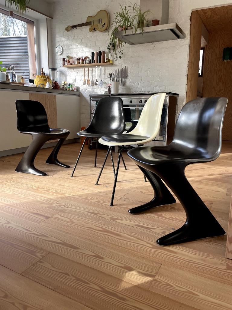 2 chaises Ernst Moeckl Kangaroo Z-Stuhl, Enlèvement, Utilisé, Noir, Deux