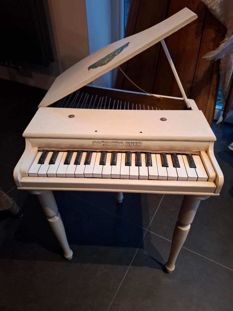 Driepotig authentiek houten orchestra kinderpiano jaren '50, Ophalen of Verzenden