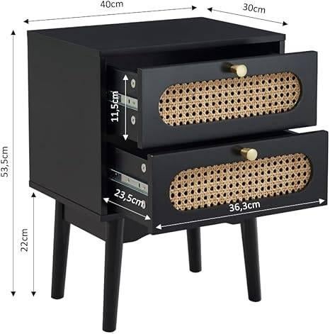 BAÏTA | Table de chevet | Rotin | LIVRAISON GRATUITE, Neuf, -, BAITA, -