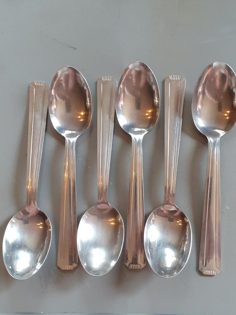 6 cuillères à soupe en inox (2), Maison & Meubles, Enlèvement ou Envoi, Utilisé