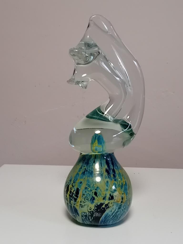 Sulfure en verre, tête de cheval, signée Mdina, Enlèvement ou Envoi