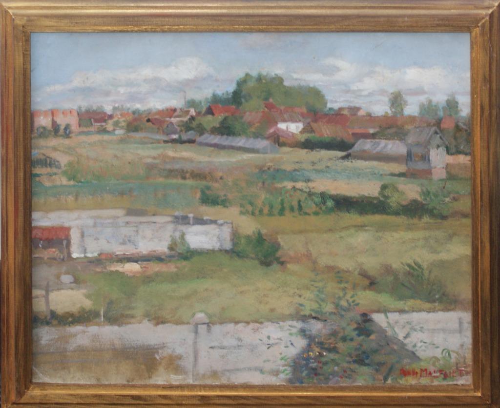 Romain Malfliet (1920-2006): Landschap (65 x 75 cm), Ophalen of Verzenden