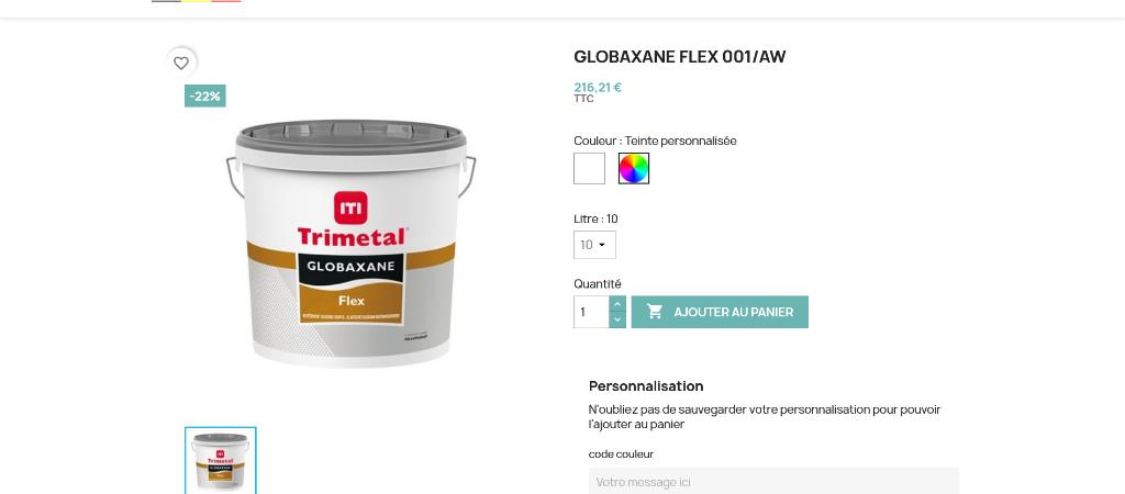 TRIMETAL GLOBAXANE FLEX antischeurbestendige, flexibele geve, Doe-het-zelf en Bouw, Verf, Beits en Lak, Nieuw, Verf, 5 tot 10 liter