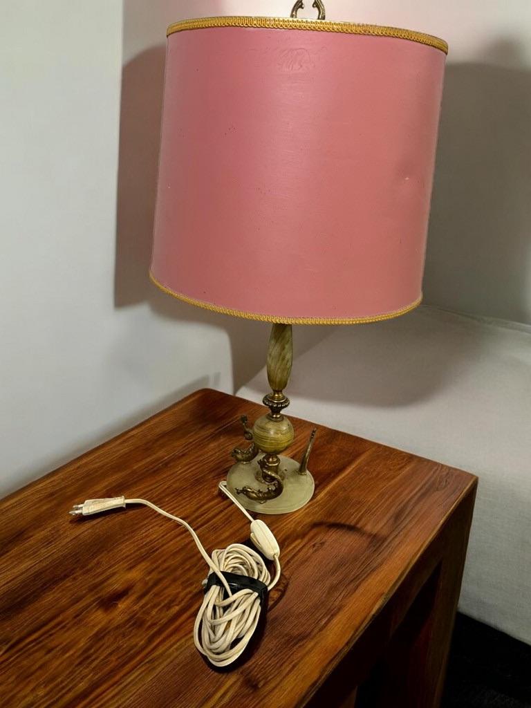 vintage onyx tafellamp / lampadaire, Ophalen of Verzenden
