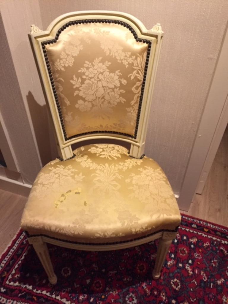 beige kasteelstoel / manoir stoel, Antiek en Kunst, Antiek | Meubels | Stoelen en Sofa's, Ophalen