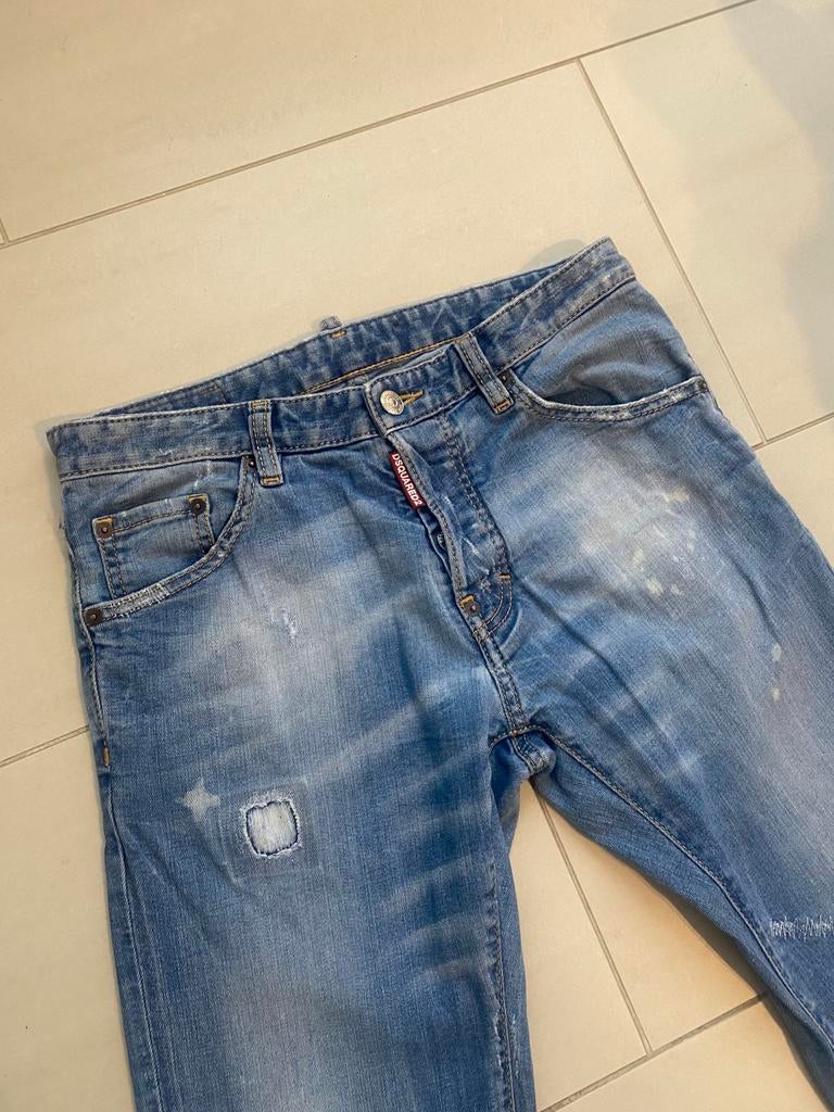Dsquared2 jeans met spatten, Kleding | Heren, Ophalen of Verzenden, Gedragen, Blauw, W36 - W38 (confectie 52/54)