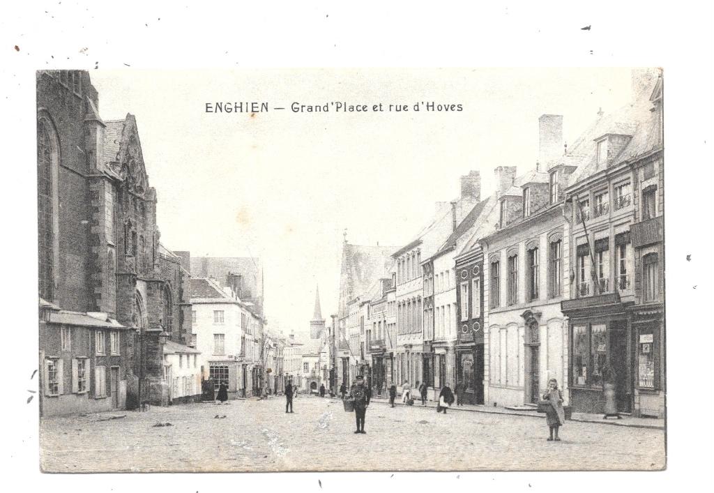 Enghien NA92: Grand'Place et rue d'Hoves, Envoi, 1920 à 1940, Non affranchie, Hainaut