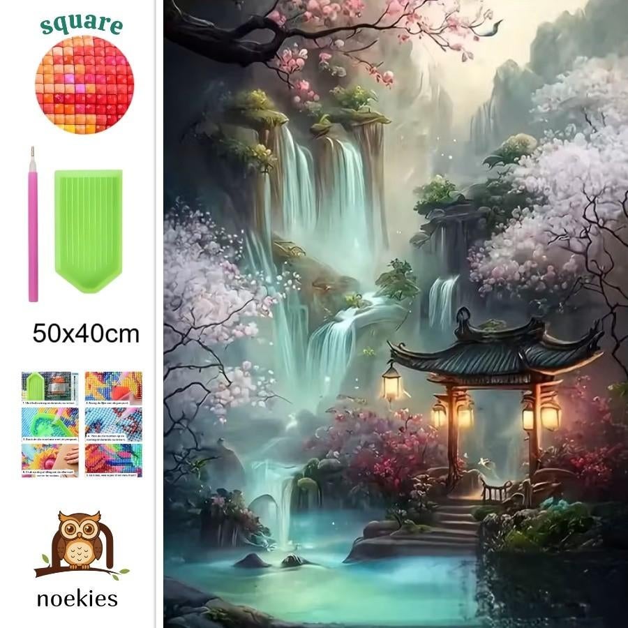 Cascades No. 9 Diamond Painting 50x40cm (carrées), Hobby & Loisirs créatifs, Bricolage, Neuf, Diamond painting, Éducatif, Autocollant