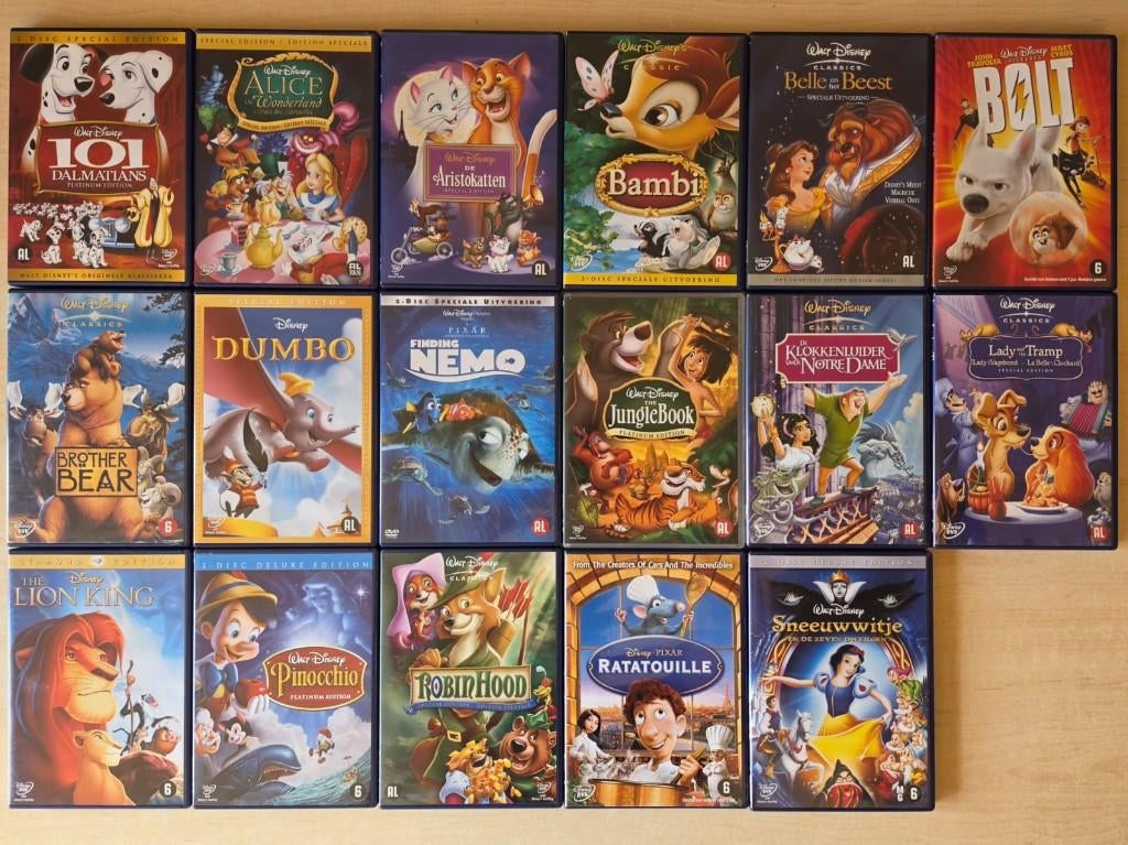 Lot 17 WALT DISNEY Classic DVD's, Collections, Enlèvement ou Envoi