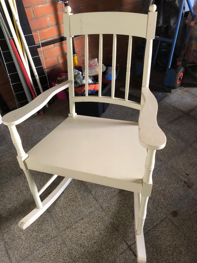 Schommelstoel, Ophalen, Gebruikt, Wit, Eén