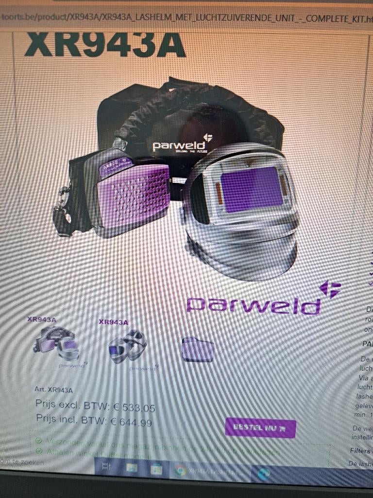 Lashelm met afzuiging, Doe-het-zelf en Bouw, Laskappen, Zo goed als nieuw, Ophalen