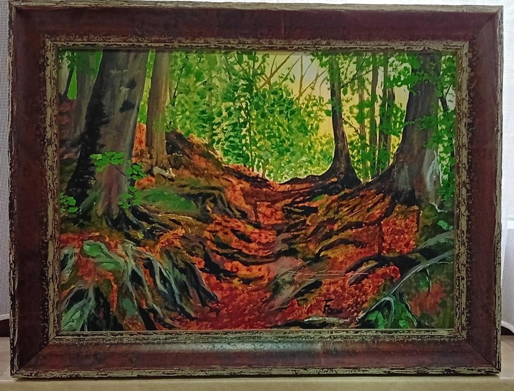 2 peintures à l'huile uniques peintes à la main pour 25€, Maison & Meubles, Enlèvement