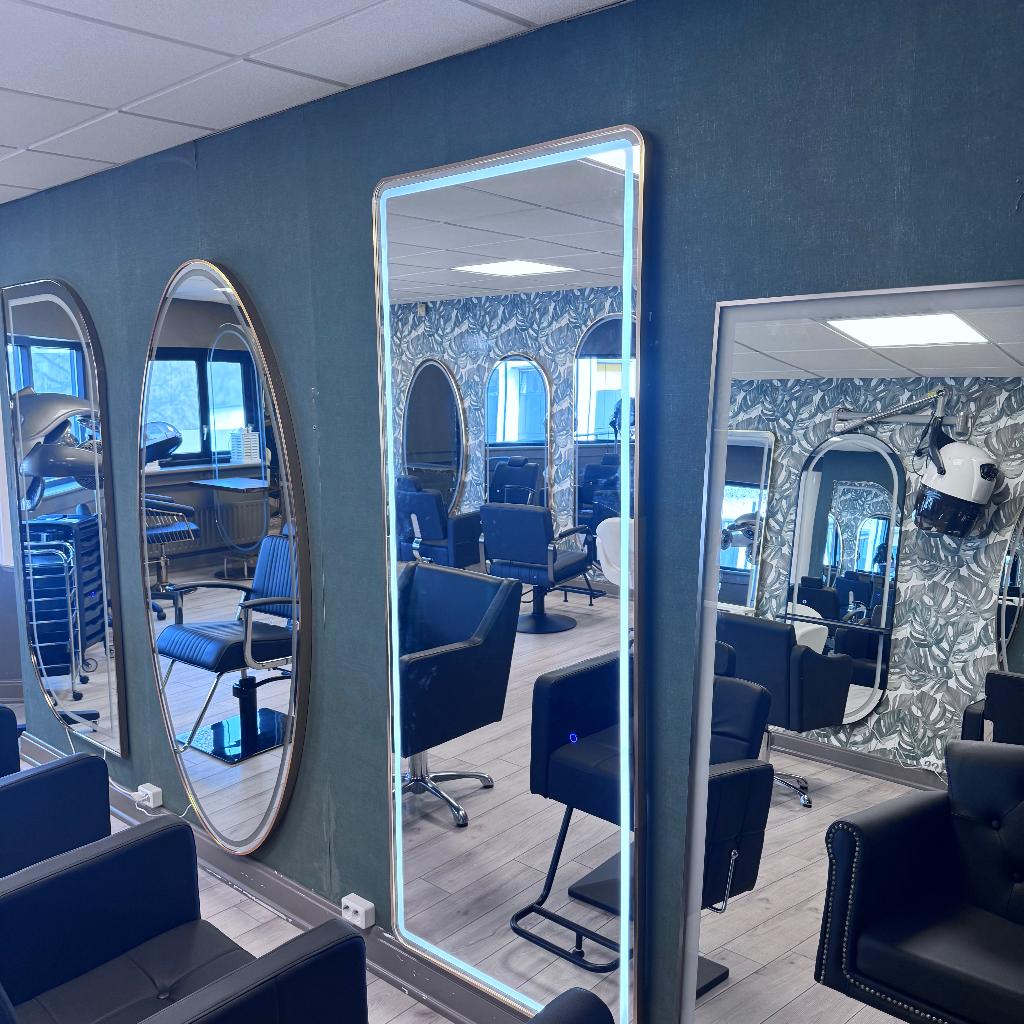 kaptafel goud spiegel kapper kapsalon verlichting 200 cm, Enlèvement ou Envoi, Neuf