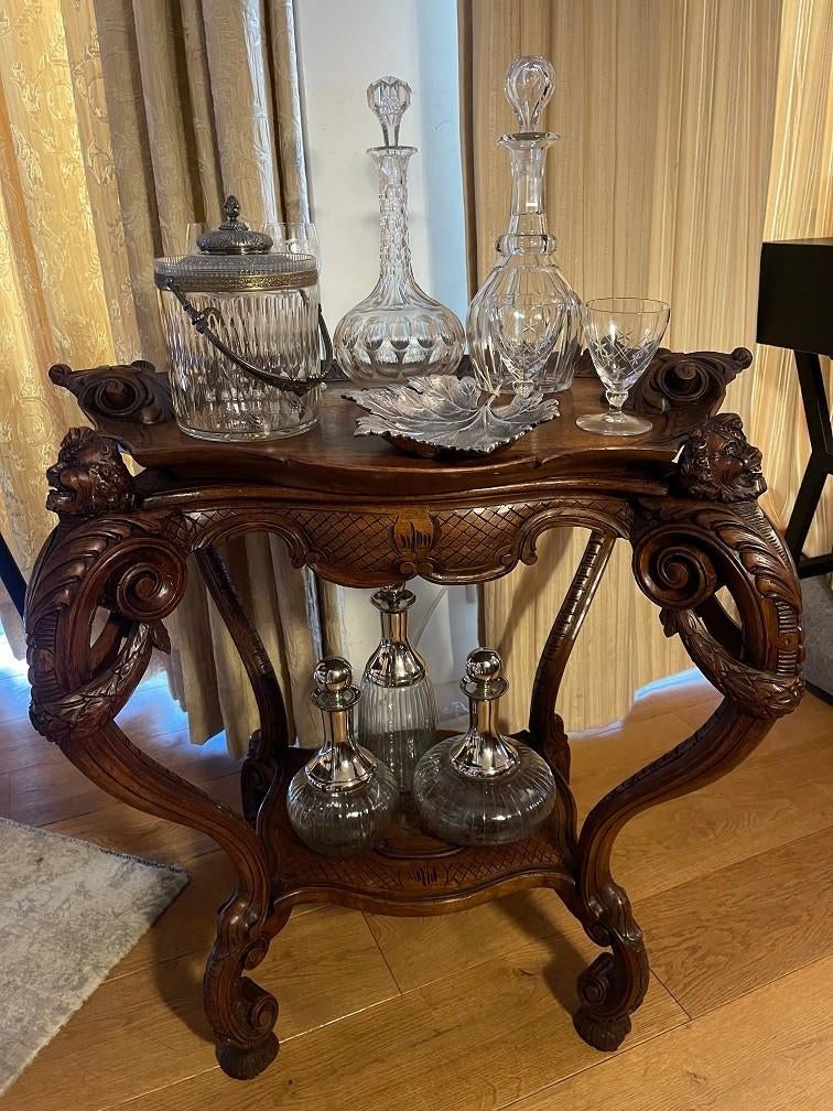 Renaissance sidetable BIJZETTAFEL MET DIENBLAD – butlertray, Ophalen