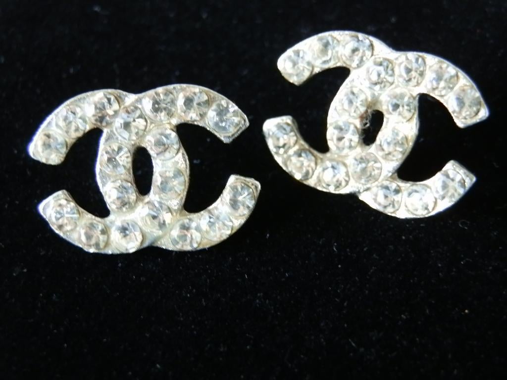 boucles d'oreilles Chanel Cristal, Puces ou Clous, Enlèvement ou Envoi, Comme neuf, Avec cristal