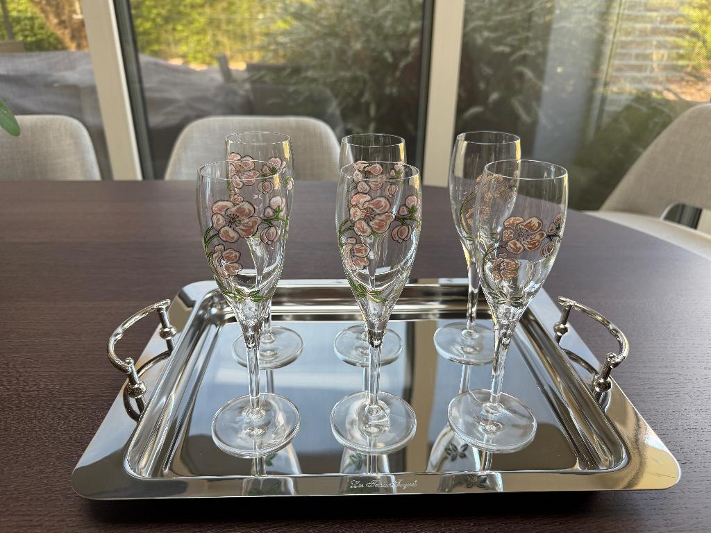 6 champagneglazen Perrier-Jouet La Belle Époque, Enlèvement ou Envoi, Comme neuf