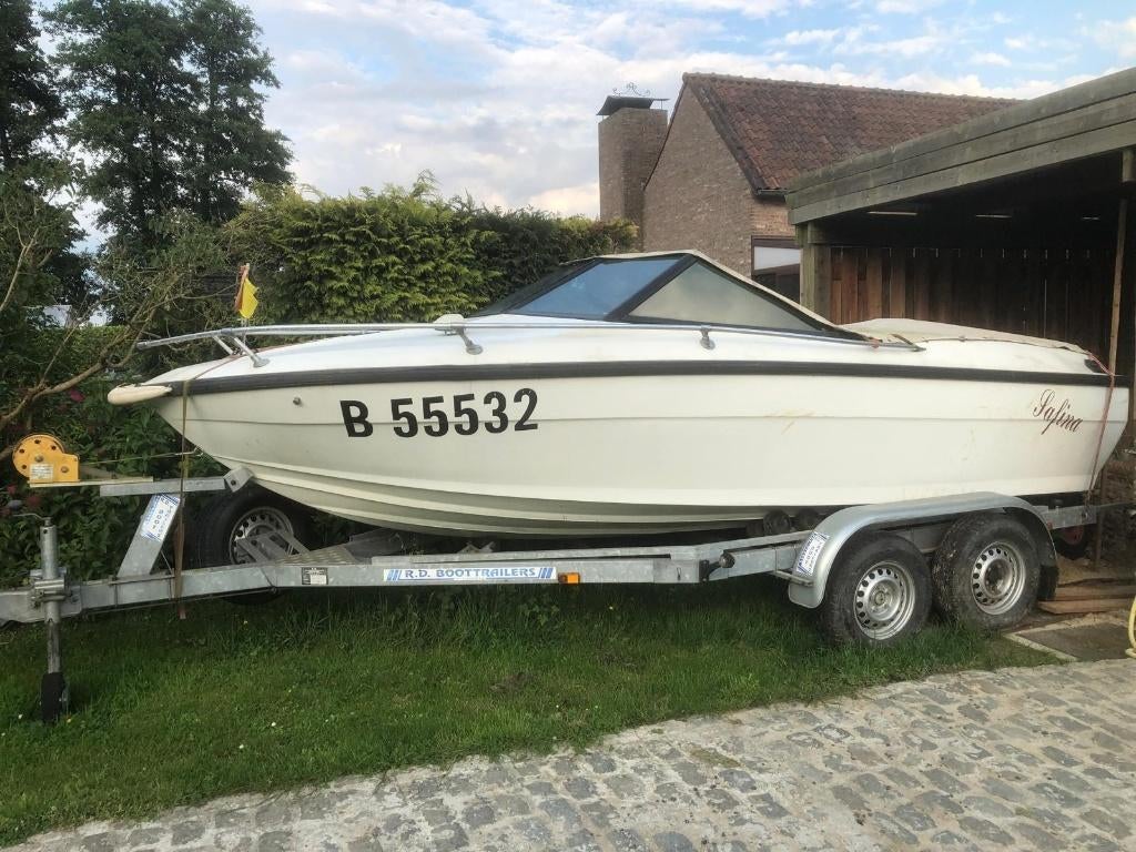 boot inclusief trailer - Motor 135 pk, Watersport en Boten, Speedboten, Ophalen, Gebruikt, Binnenboordmotor, 120 tot 200 pk