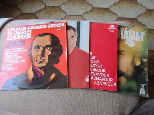 Lot 4 Vynil LP 3x Aznavour + 1x Michel fugain  VG, CD & DVD, Enlèvement ou Envoi, Utilisé, 12 pouces, Pop