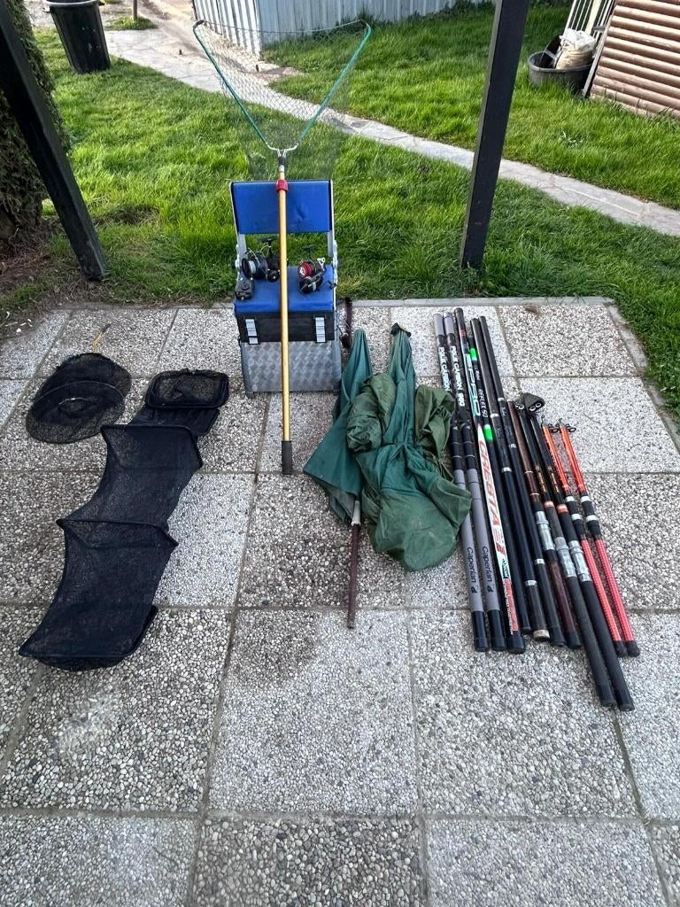 Kavels met visuitrusting, Watersport en Boten, Hengelsport | Witvissen, Zo goed als nieuw, Complete set, Ophalen