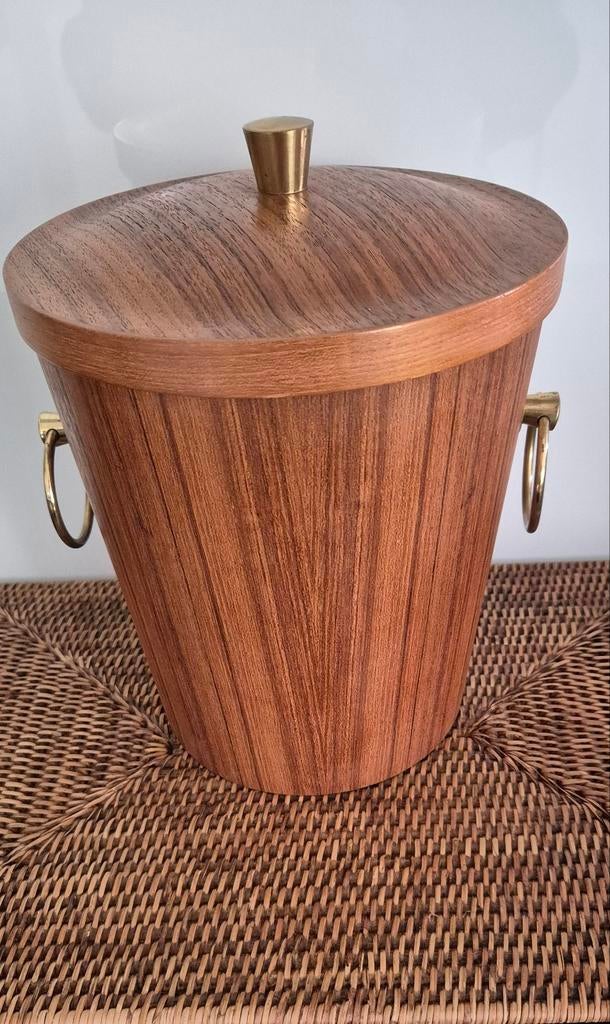 Retro Mid-Century teakhouten ijsemmer, Verzamelen, Ophalen