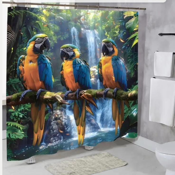 Douchegordijnen Papegaaien (180x200cm), Ophalen of Verzenden, Nieuw