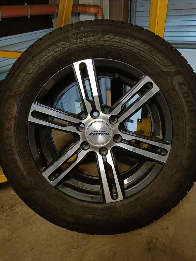 jantes Alu + pneu été 16" VW T7/Ford Transit, Autos : Pièces & Accessoires, Pneus & Jantes, Neuf, 215 mm, 16 pouces, Pneus été