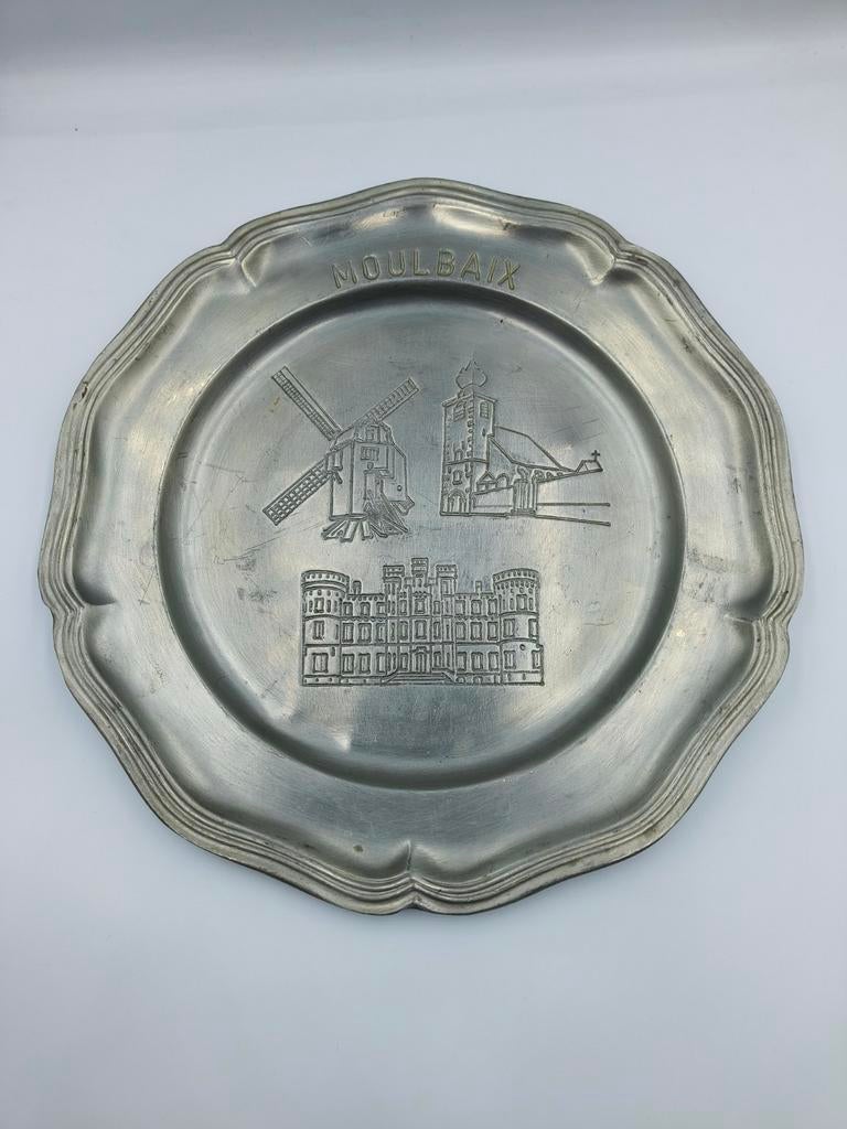 Assiette en étain "Moulbaix", Enlèvement ou Envoi