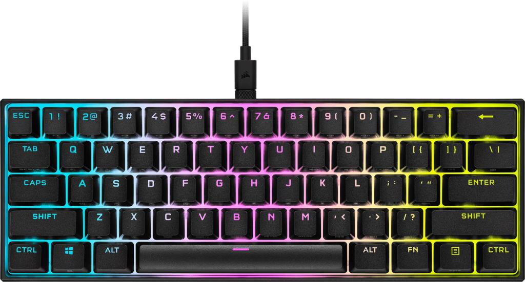 Corsair K65 RGB mini 60% MX Red (Azerty, BE) Zwart, Ophalen, Gaming toetsenbord, Azerty, Zo goed als nieuw