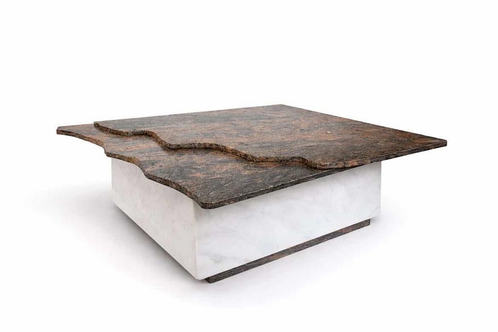 Exclusieve design salontafel – massief graniet & marmer, Ophalen, Zo goed als nieuw