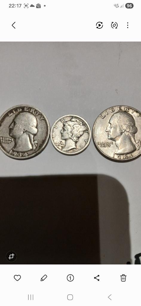 Halve dollar + 1 dubbeltje., Postzegels en Munten, Munten | Amerika, Ophalen of Verzenden, Losse munt, Zilver