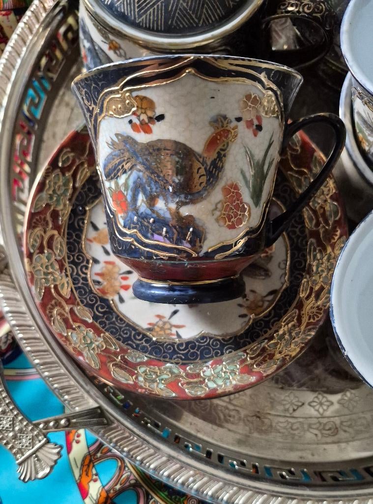 vintage china ;japans  satsuma theeservies, Ophalen of Verzenden