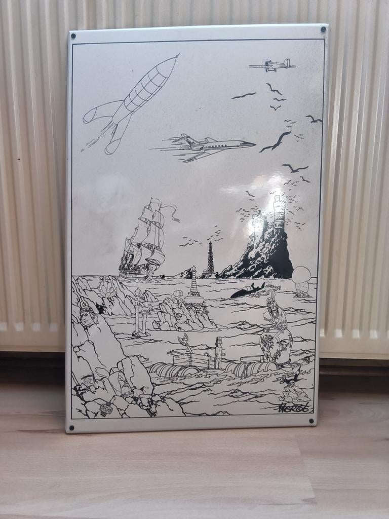 plaque émaillée tintin, Collections, Enlèvement, Tintin