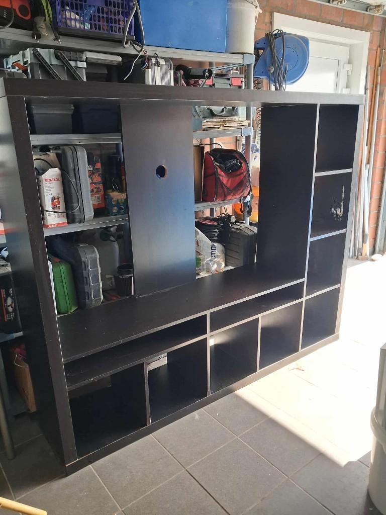 tv kast ikea donker bruin 183x39x147 cm nieuwprijs 229 euro, Ophalen, Gebruikt
